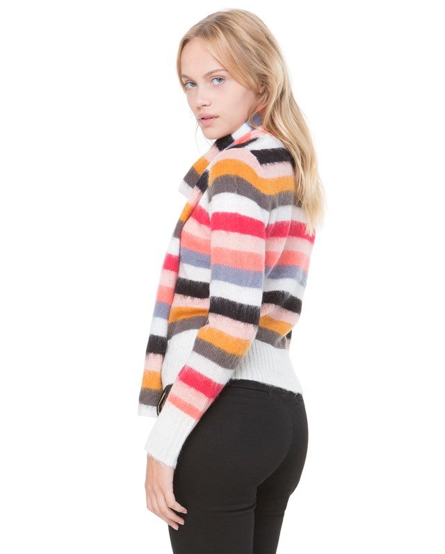Пуловер с шарфом Colorful Stripe